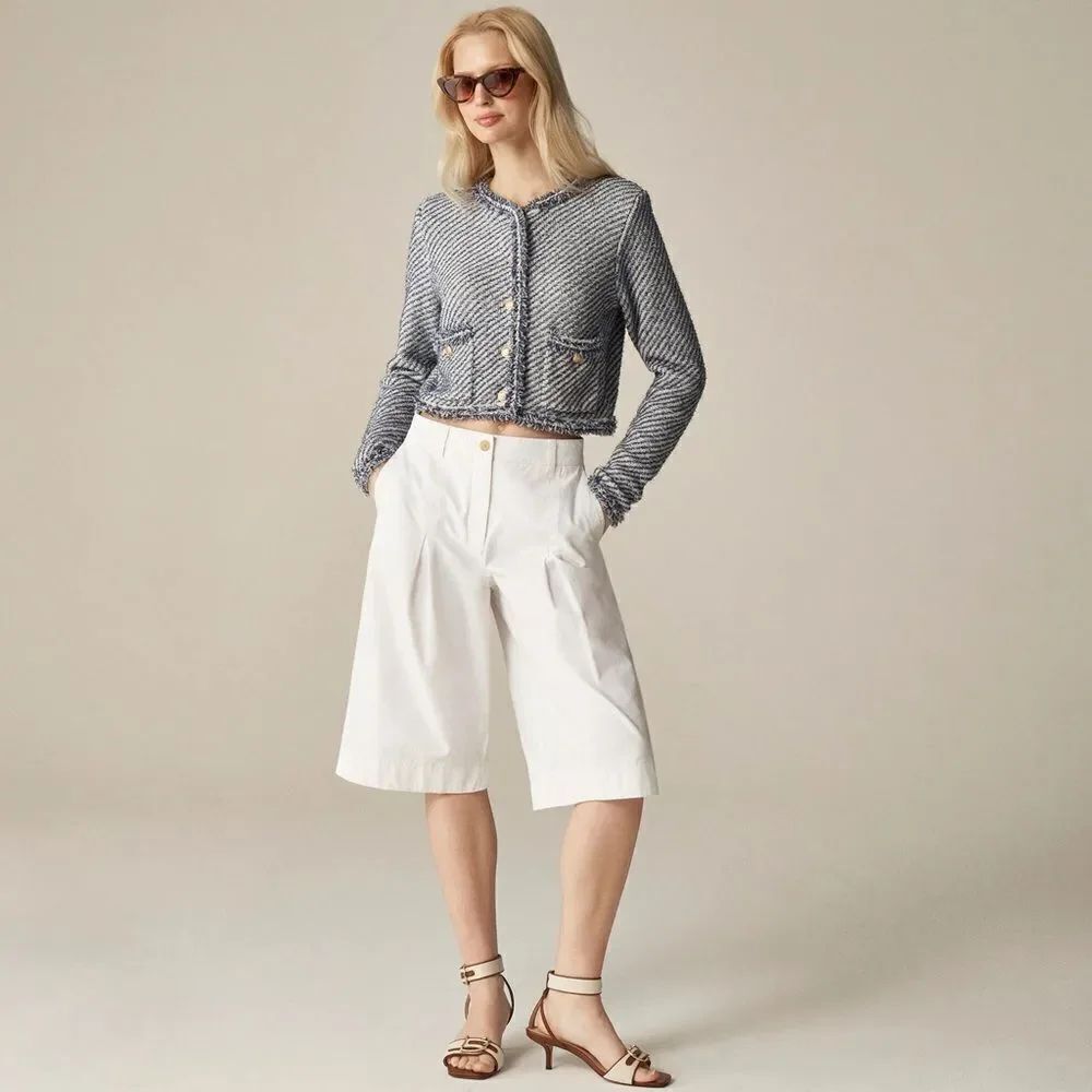 NWT J CREW Collection cropped lady jacket in textured cotton - Picture 2 of 9